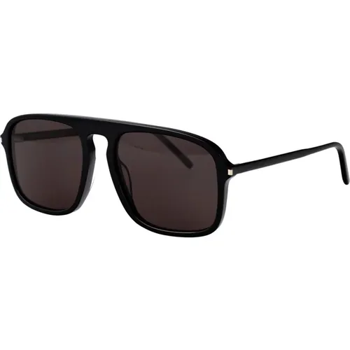 Stylish Men's SL 590 Sunglasses , male, Sizes: 57 MM - Saint Laurent - Modalova