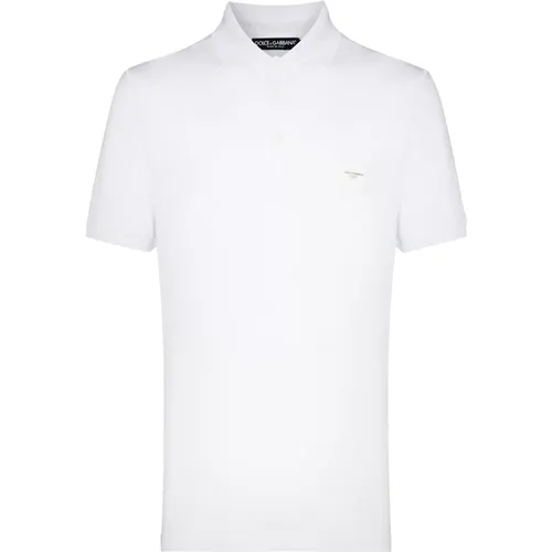 Weiße Baumwoll-Poloshirt , Herren, Größe: 2XL - Dolce & Gabbana - Modalova