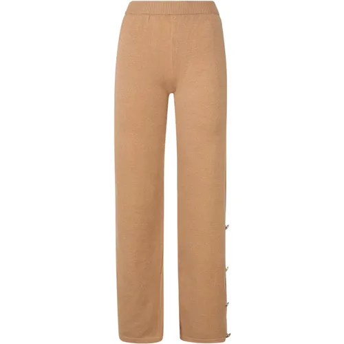 Knit Trousers Elastic Waist Camel , female, Sizes: L, M, S, XS - Mariuccia Milano - Modalova