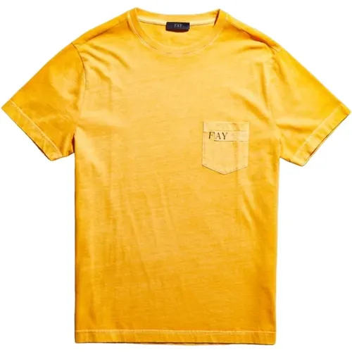 Baumwoll T-Shirt , Herren, Größe: XL - Fay - Modalova