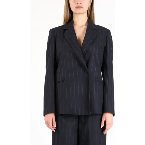 Doppelreihiger Nadelstreifen-Blazer , Damen, Größe: XS - Actualee - Modalova