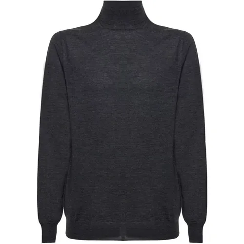 Grey Wool Turtleneck Sweater , male, Sizes: XL, 2XL, L - Paolo Pecora - Modalova