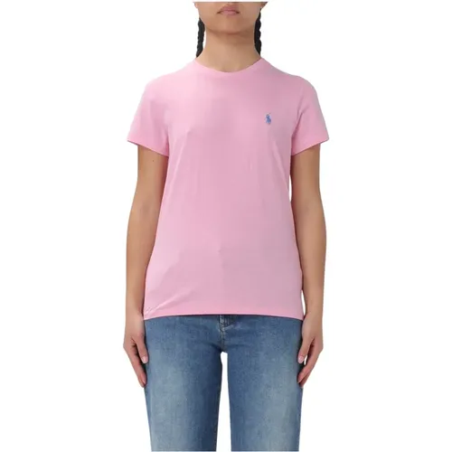 Cotton Jersey Crewneck T-shirt , female, Sizes: L - Polo Ralph Lauren - Modalova