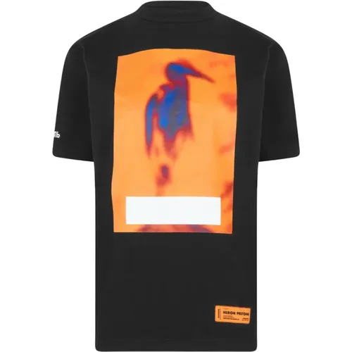 Censored Logo T-Shirt /Orange Short Sleeve , female, Sizes: XS - Heron Preston - Modalova
