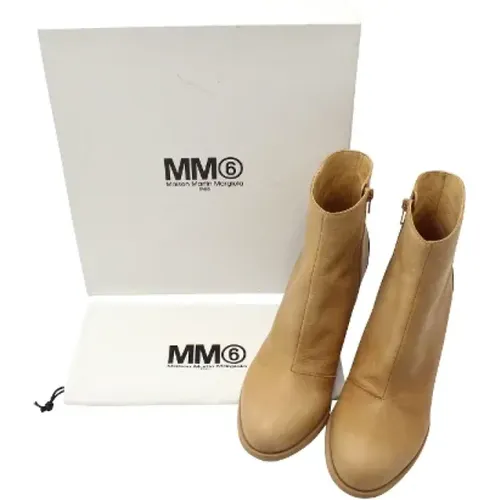 Pre-owned Leather boots , female, Sizes: 3 1/2 UK - Maison Margiela Pre-owned - Modalova