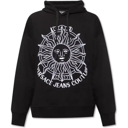 Embroidered Hooded Sweatshirt , male, Sizes: 2XL - Versace Jeans Couture - Modalova