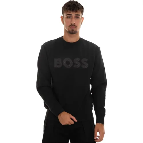 Maxi Logo Crewneck Sweatshirt , Herren, Größe: S - Boss - Modalova