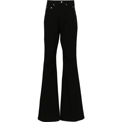 Schwarze Bootcut-Hose mit hoher Taille - Rick Owens - Modalova