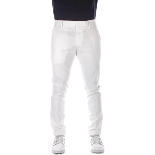 Cream Trousers with Logo Pockets , male, Sizes: W31, W38, W32, W34, W30, W40 - Dondup - Modalova