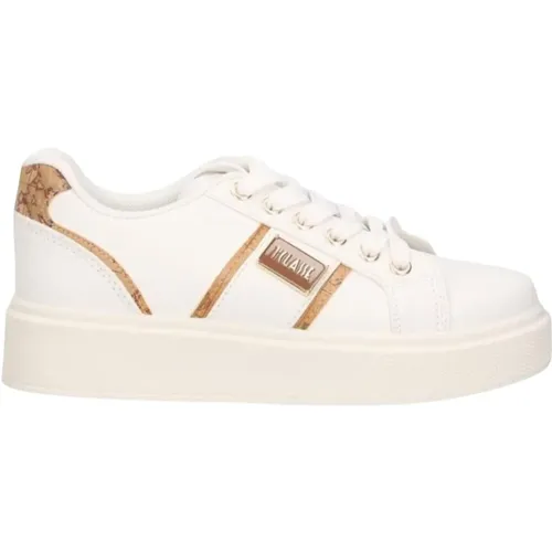 Donna Logo Applique Leather Sneakers , female, Sizes: 4 UK, 7 UK, 6 UK, 5 UK - Alviero Martini 1a Classe - Modalova