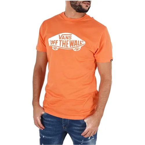 Baumwoll Logo TShirt - Orangendruck , Herren, Größe: M - Vans - Modalova