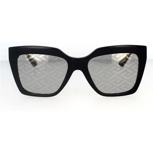Square Sunglasses with Silver Monogram Lens , unisex, Sizes: 56 MM - Versace - Modalova
