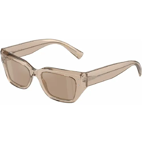 Stylish Sunglasses in Transparent Camel , female, Sizes: 52 MM - Dolce & Gabbana - Modalova