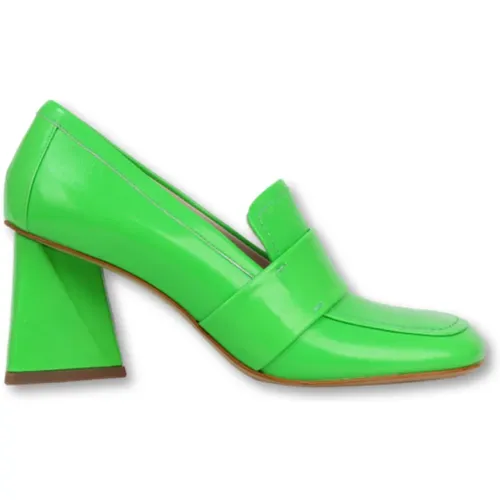 Grüner Loafer mit 8cm Absatz , Damen, Größe: 37 EU - Elena Iachi - Modalova