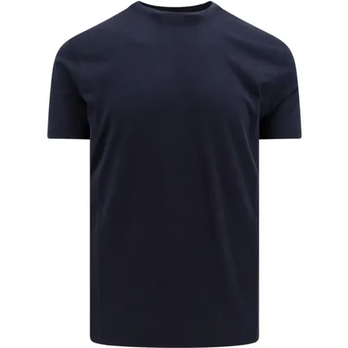 Blaues Crew-neck T-Shirt mit Logo , Herren, Größe: 2XL - Tom Ford - Modalova