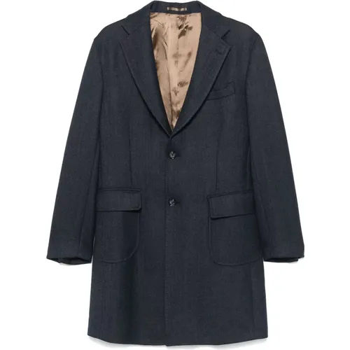 Virgin Wool Coat with Button Closure , male, Sizes: 4XL, L, XL, 2XL - Barba - Modalova