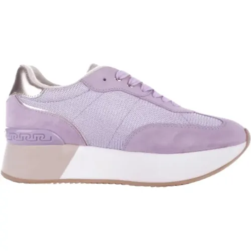 Lila Sport Sneakers Wildleder Mesh , Damen, Größe: 39 EU - Liu Jo - Modalova