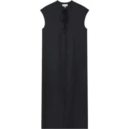 Schwarzes Demeter Kleid mit V-Ausschnitt , Damen, Größe: M - Loulou Studio - Modalova