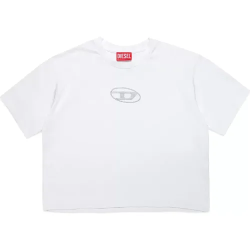 Oversize T-Shirt mit Glitter Logo - Diesel - Modalova