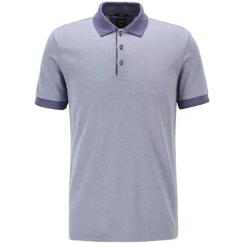 Mikromuster Jacquard Polo - Hellblau , Herren, Größe: L - Hugo Boss - Modalova