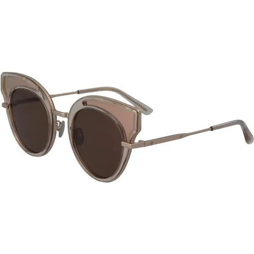 Stylish Sunglasses Brown Flash Lens , female, Sizes: 49 MM - Bottega Veneta - Modalova