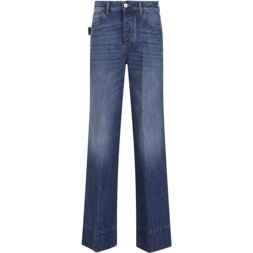 Blaue Baumwoll Wide Leg Jeans - Bottega Veneta - Modalova