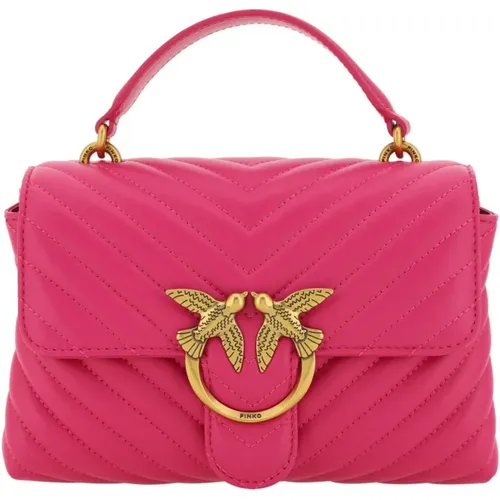 Quilted Leather Flap Handbag , female, Sizes: ONE SIZE - pinko - Modalova
