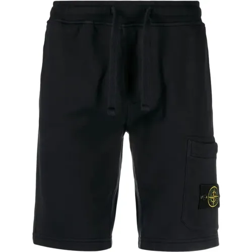 Casual Denim Shorts für Männer,Cargo Bermuda Shorts aus gebürstetem Baumwollfleece - Stone Island - Modalova