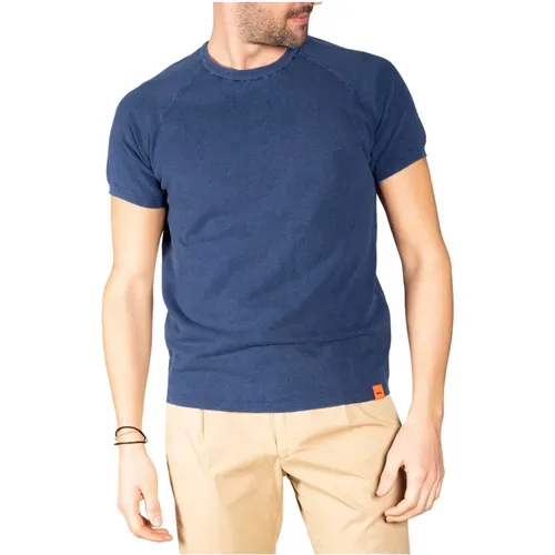 Waffer Point Shirt T-Shirt in Indigo , male, Sizes: S - Aspesi - Modalova