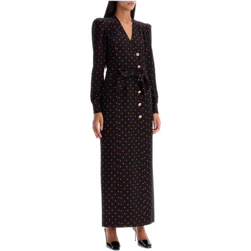 Polka Dot Silk Maxi Dress , female, Sizes: S - Alessandra Rich - Modalova