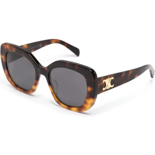 Braun/Havanna Sonnenbrille , Damen, Größe: 55 MM - CELINE - Modalova