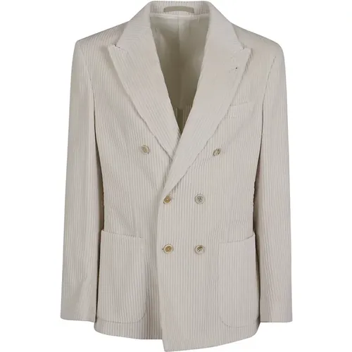 Sand Double Breasted Blazer - Eleventy - Modalova