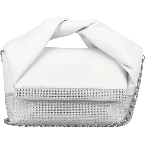 Weiße Leder Twister Tasche mit Kristallen - JW Anderson - Modalova