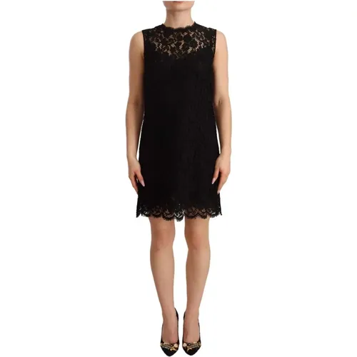 Floral Lace Sheath Mini Dress , female, Sizes: XS - Dolce & Gabbana - Modalova