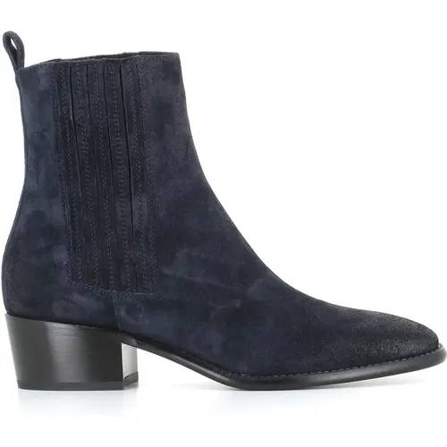 Blaue Wildleder Stiefeletten Elastische Einsätze - SARTORE - Modalova