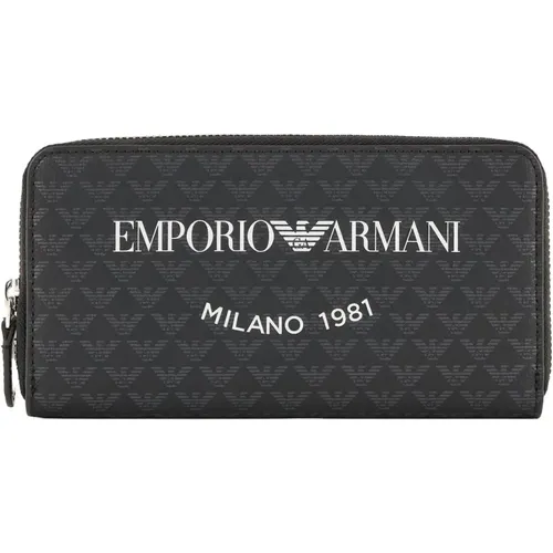 Logo Print PVC Geldbörse Reißverschluss - Emporio Armani - Modalova