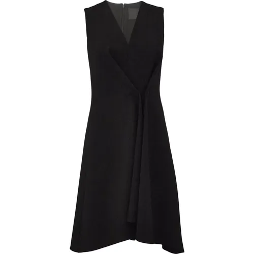 Schwarzes Kleid mit Knopfdetails und Plisseeeffekt - Givenchy - Modalova