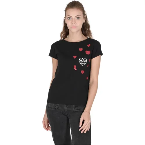 Schwarzes Baumwoll-T-Shirt - Love Moschino - Modalova