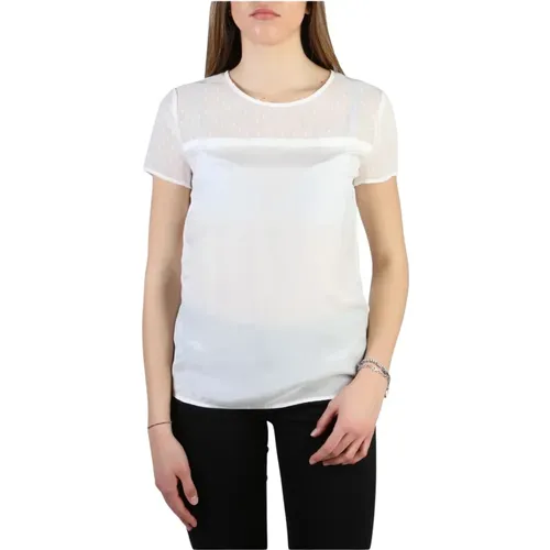 Seide Viskose T-Shirt mit Rückenverschluss - Armani Jeans - Modalova