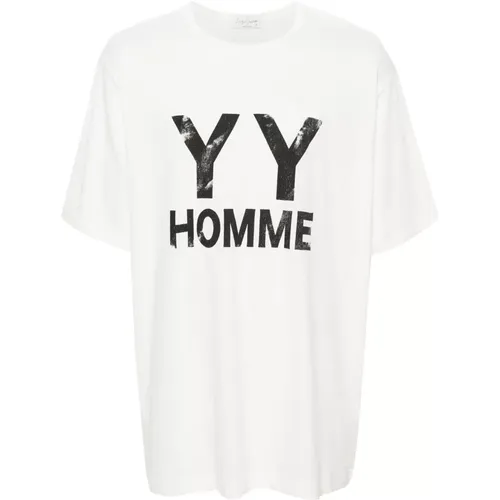 Logo-Print Cotton T-Shirt , male, Sizes: L - Yohji Yamamoto - Modalova