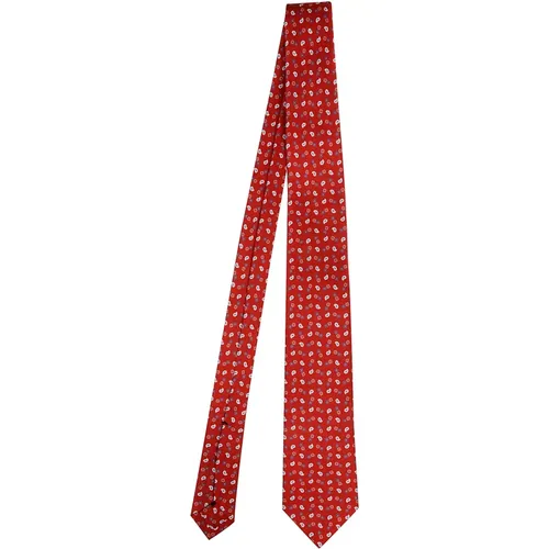 Red Silk Pattern Tie , male, Sizes: ONE SIZE - Errico Formicola - Modalova