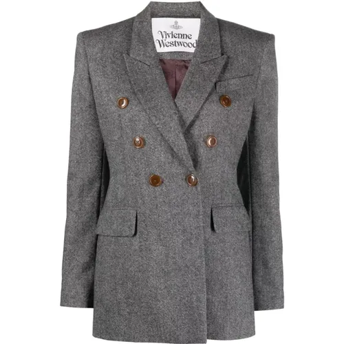 Grey Double-Breasted Blazer , female, Sizes: 2XS - Vivienne Westwood - Modalova