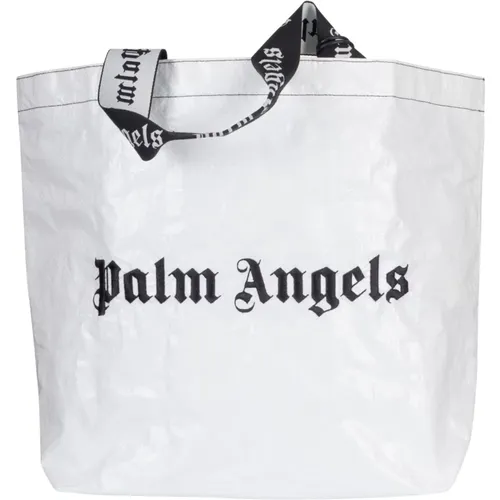 Weiß Schwarz Classic Logo T-shirt , Herren, Größe: ONE Size - Palm Angels - Modalova
