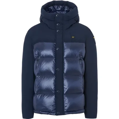 Blaue Jacke aus gemischtem Stoff - Blauer - Modalova