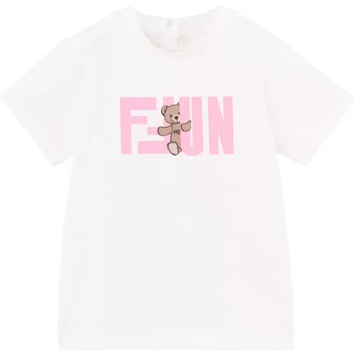 Teddy Print Logo T-Shirt Fendi - Fendi - Modalova