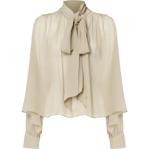 Silk Georgette Lavallière Blouse , female, Sizes: S - Chloé - Modalova