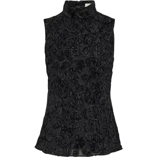 Elegante Schwarze Bestickte Top-Bluse , Damen, Größe: M - InWear - Modalova