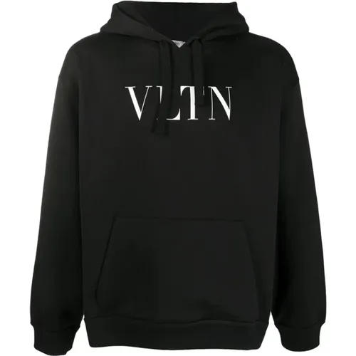 Schwarzer Logo Hoodie mit Kordelzugkapuze , Herren, Größe: XS - Valentino - Modalova