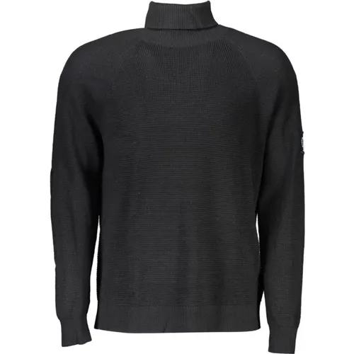 High Neck Wool Sweater with Logo Application , male, Sizes: XL, M, 2XL, S, L - Calvin Klein - Modalova