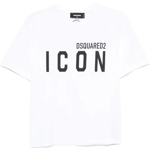 Weiße T-Shirt für Männer,Schwarzes T-Shirt für Männer - Dsquared2 - Modalova